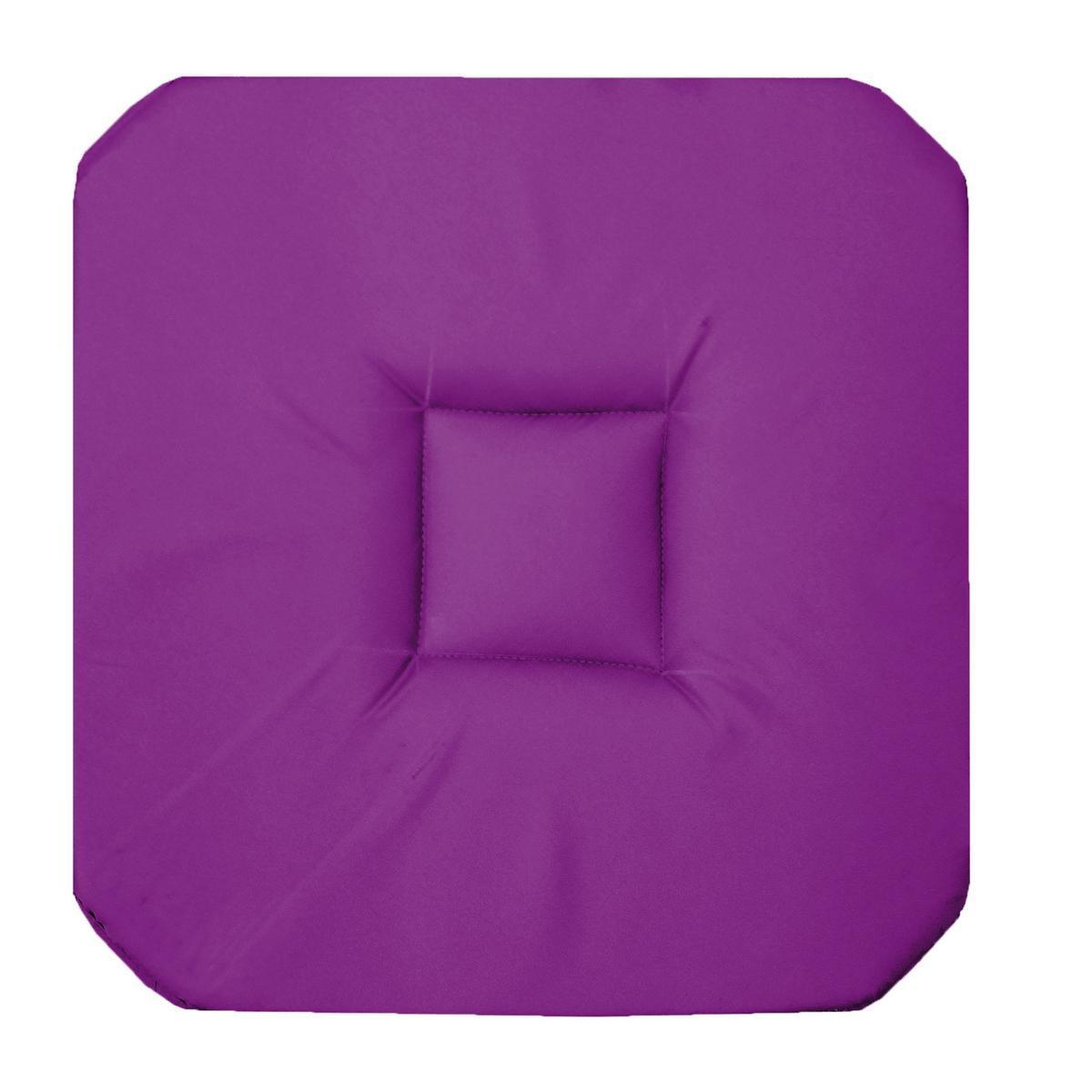 Galette de chaise - 36 x 36 x H 3,5 cm - Violet prune