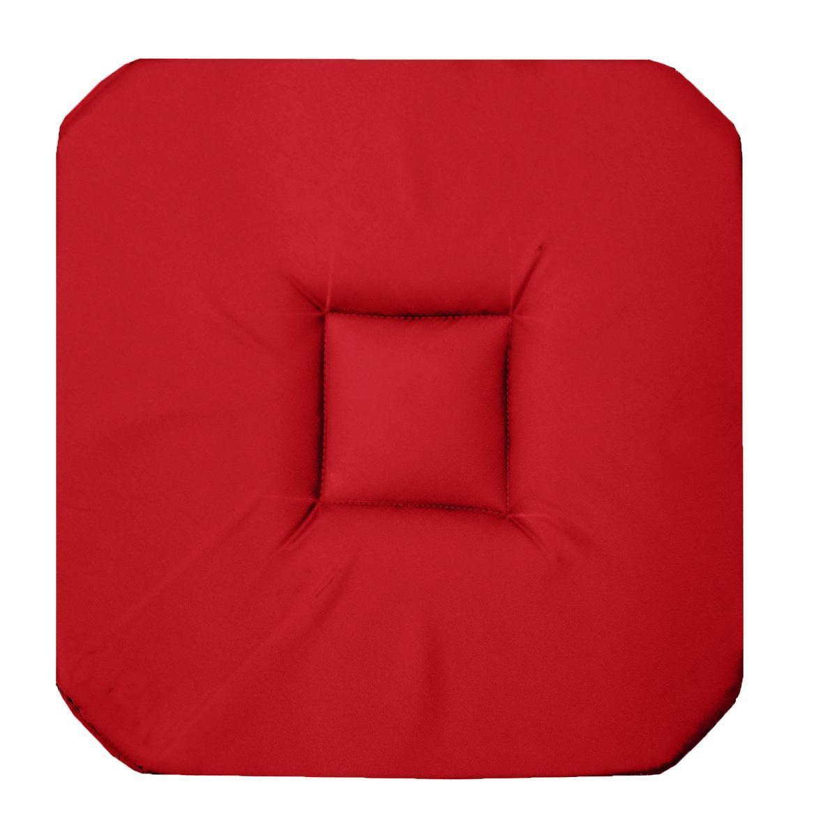 Galette de chaise - 36 x 36 x H 3,5 cm - Rouge