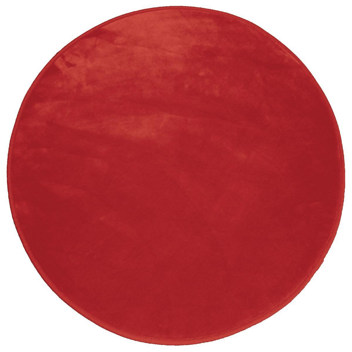 Tapis velours rond - ø 90 cm - Rouge