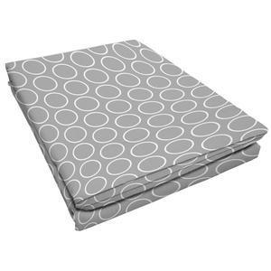 Drap plat 1 personne - 180 x 290 cm - Gris et blanc