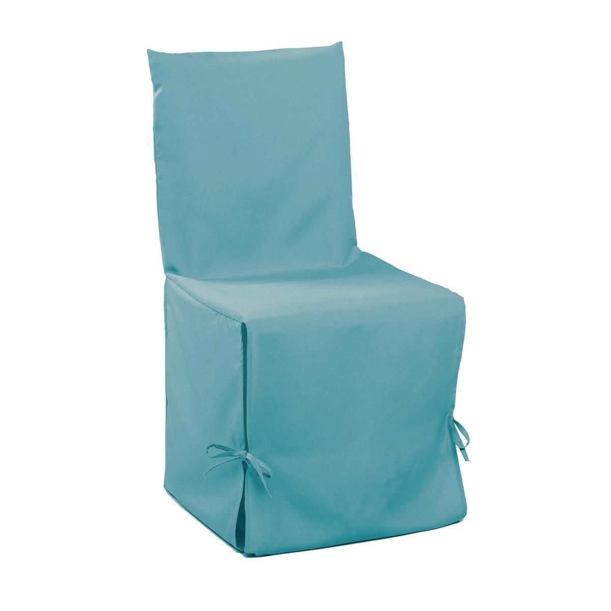 Housse de chaise - 50 x 50 x H 50 cm - Bleu turquoise