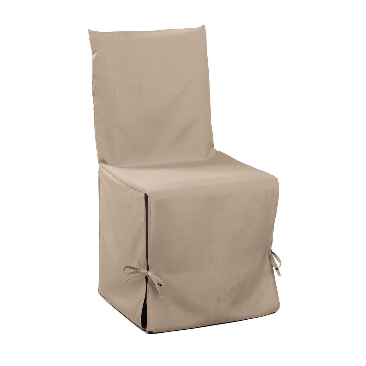 Housse de chaise - 50 x 50 x H 50 cm - Beige lin