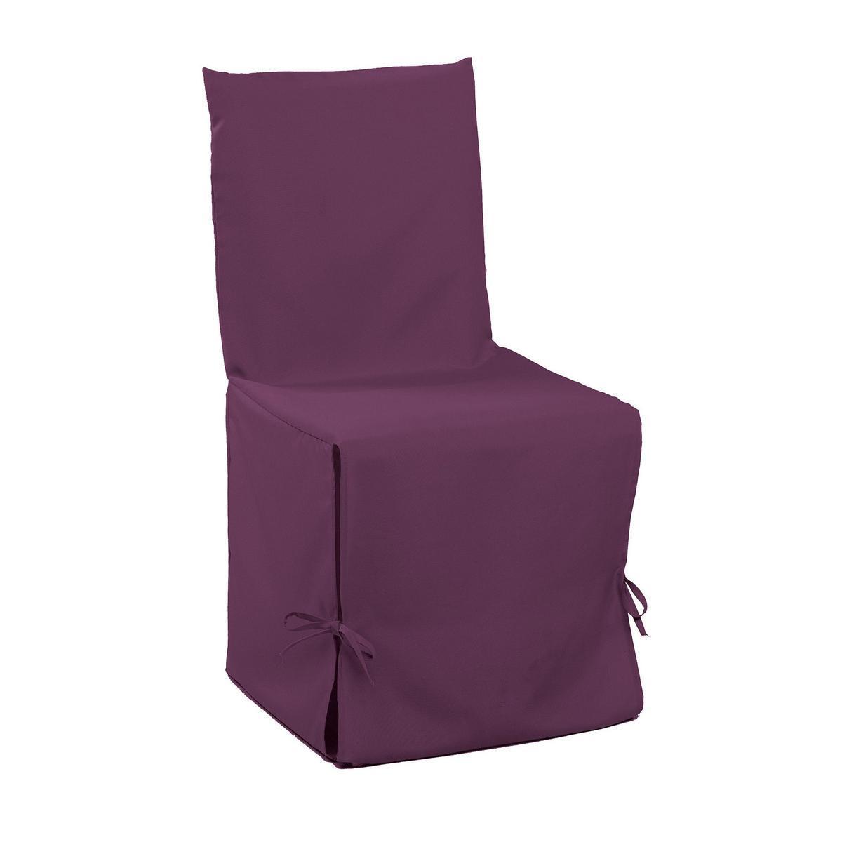 Housse de chaise - 50 x 50 x H 50 cm - Violet prune