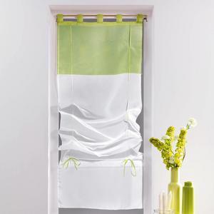 Voile store - 45 x H 180 cm - Blanc et vert amande