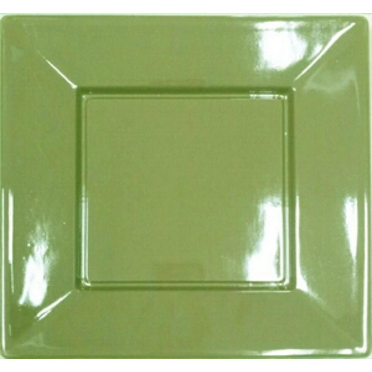 8 assiettes carrées - Vert