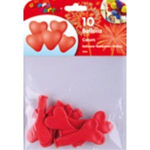 10 ballons cœurs à gonfler - 23 cm - Rouge