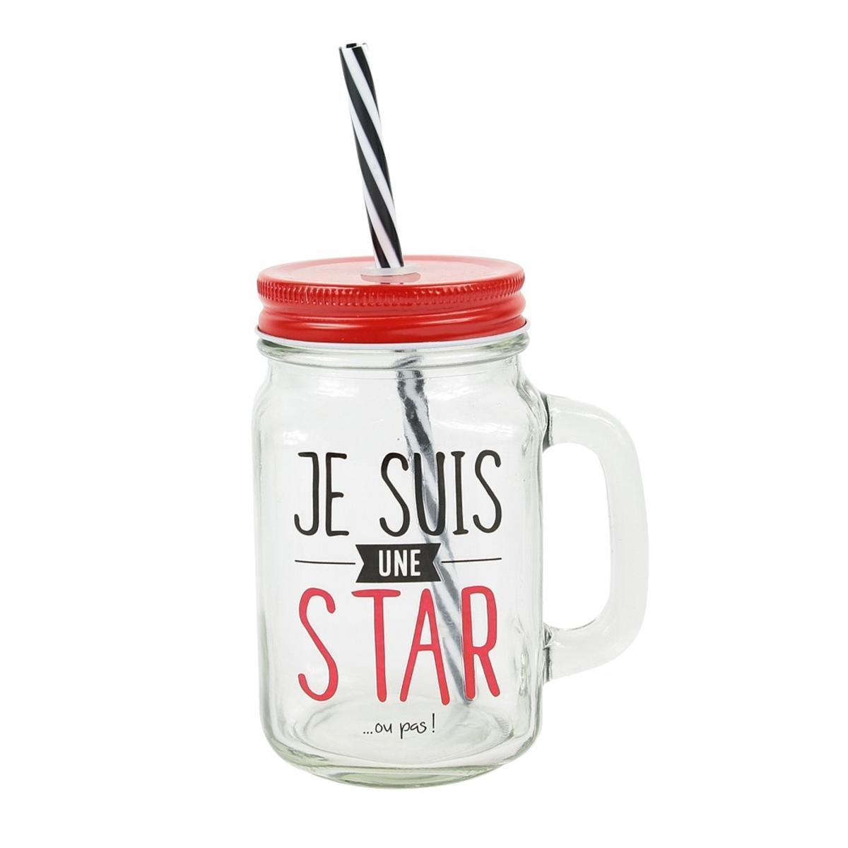 Verre avec paille Je suis une star