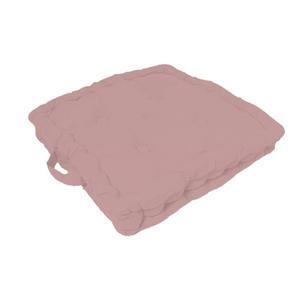 Coussin tapissier en coton - 40 x 40 x H 8 cm - Panama rose