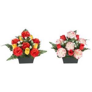 Jardinière roses et œillets - Différents coloris