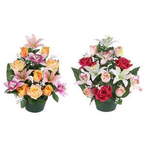 Composition de roses et orchidées - Différents coloris
