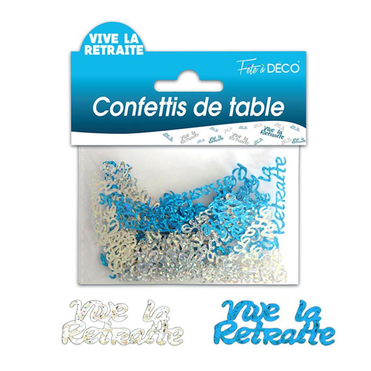 Confettis de table Vive la retraite hologramme - Bleu