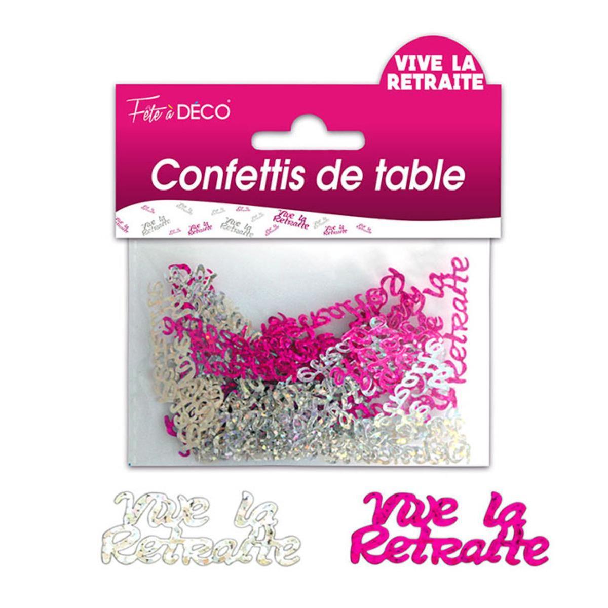 Confettis de table Vive la retraite hologramme - Rose