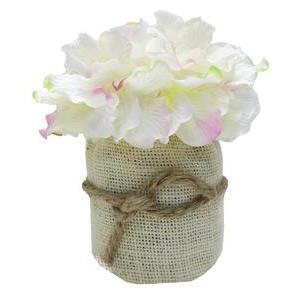 Hortensia en pot toile de jute