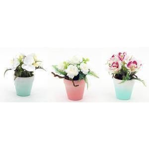 Fleurs en pot dégradé - H 18 cm - Différents modèles