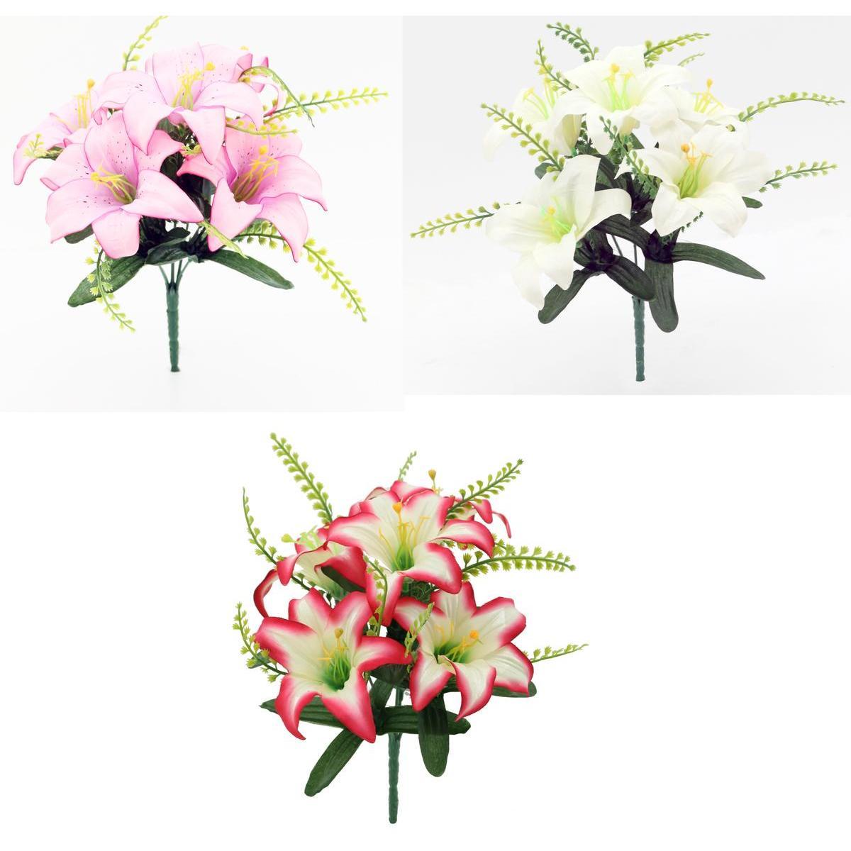 Bouquet de lys - H 30 cm - Différents coloris