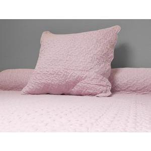 Couvre-lit boutis uni rose - 180 x 220 cm - avec 1 taie d'oreiller