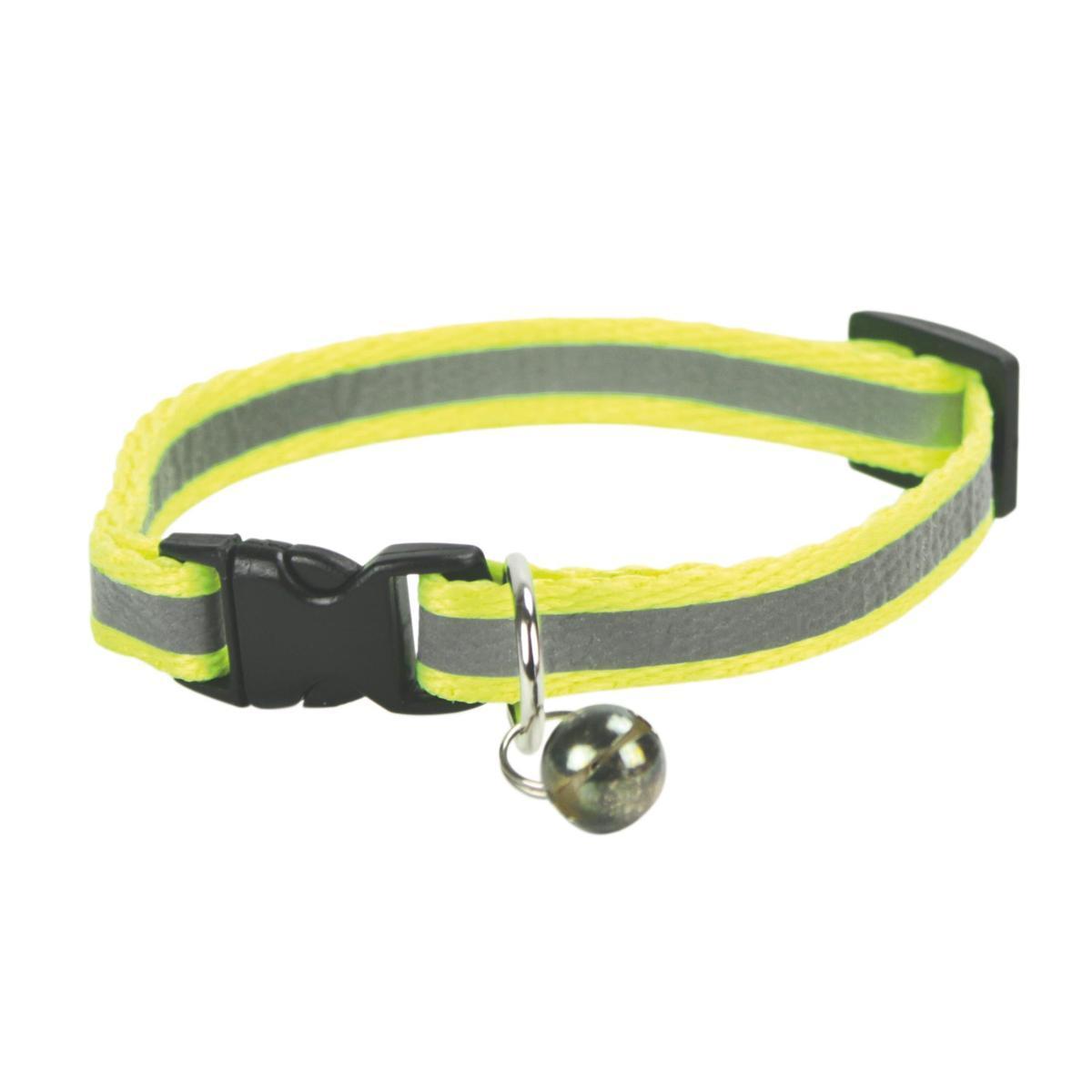 Collier réfléchissant pour chat - L 31 cm - Jaune