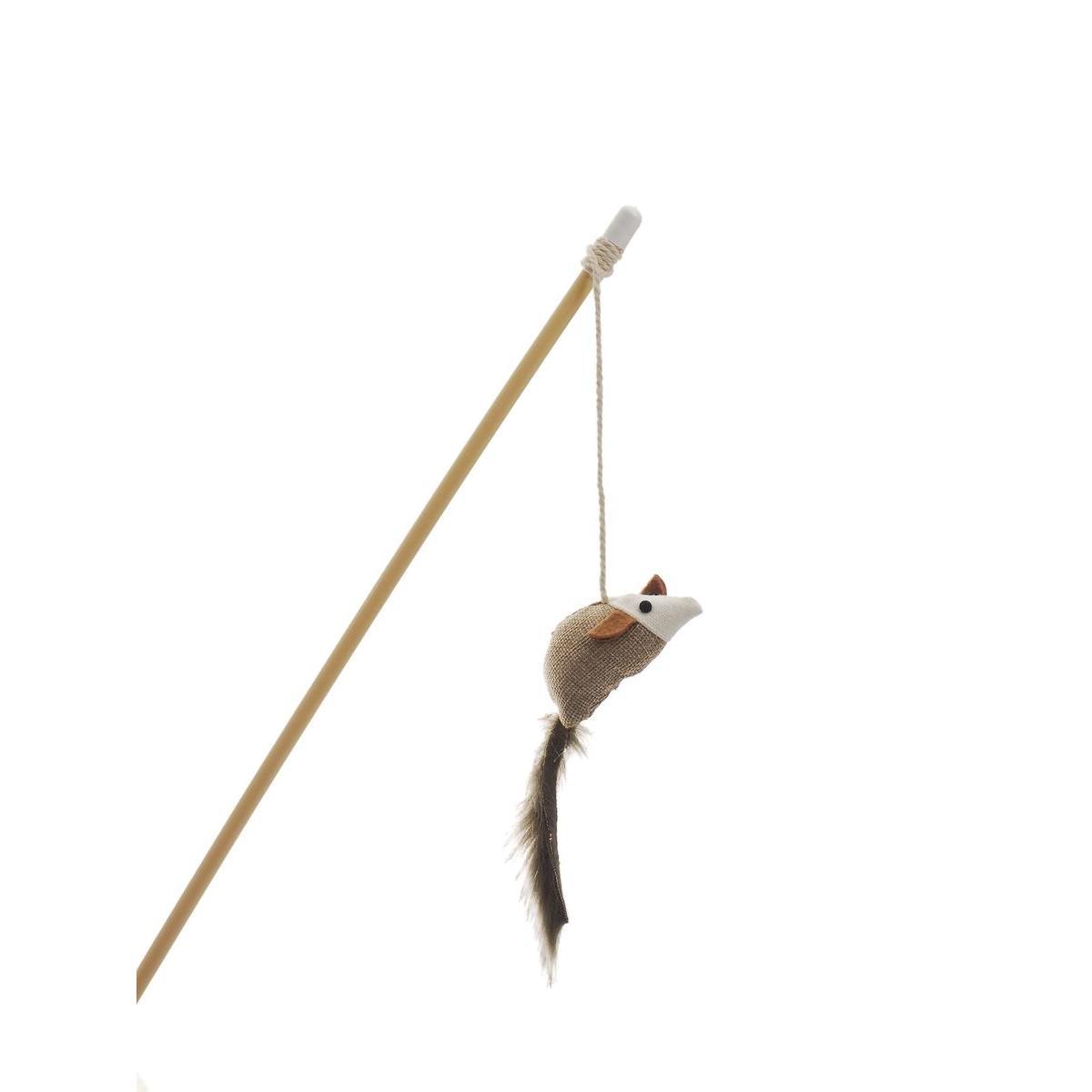 Canne à pêche de jeu pour chats - L 46 cm