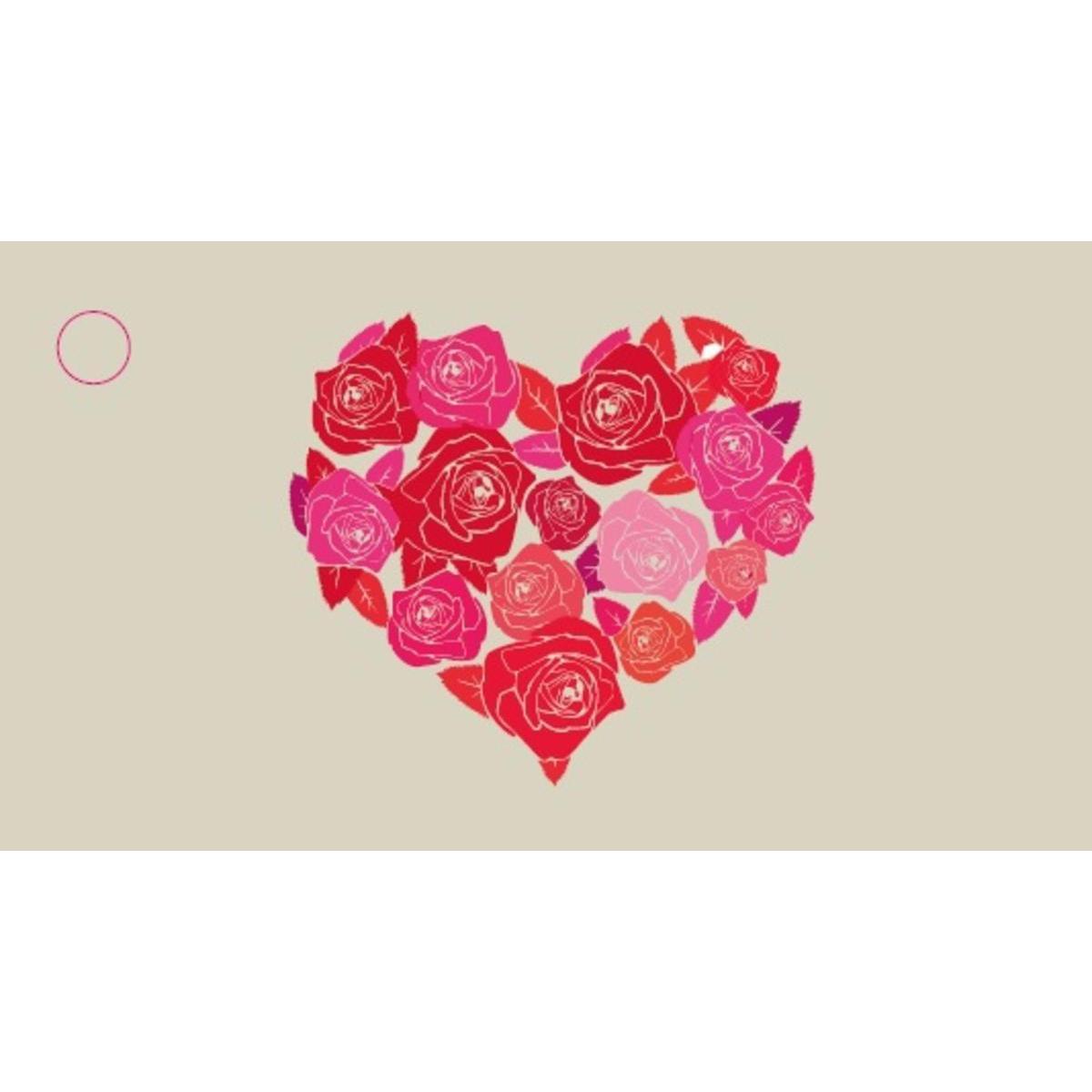 etiquette mariage coeur en roses (x 10)