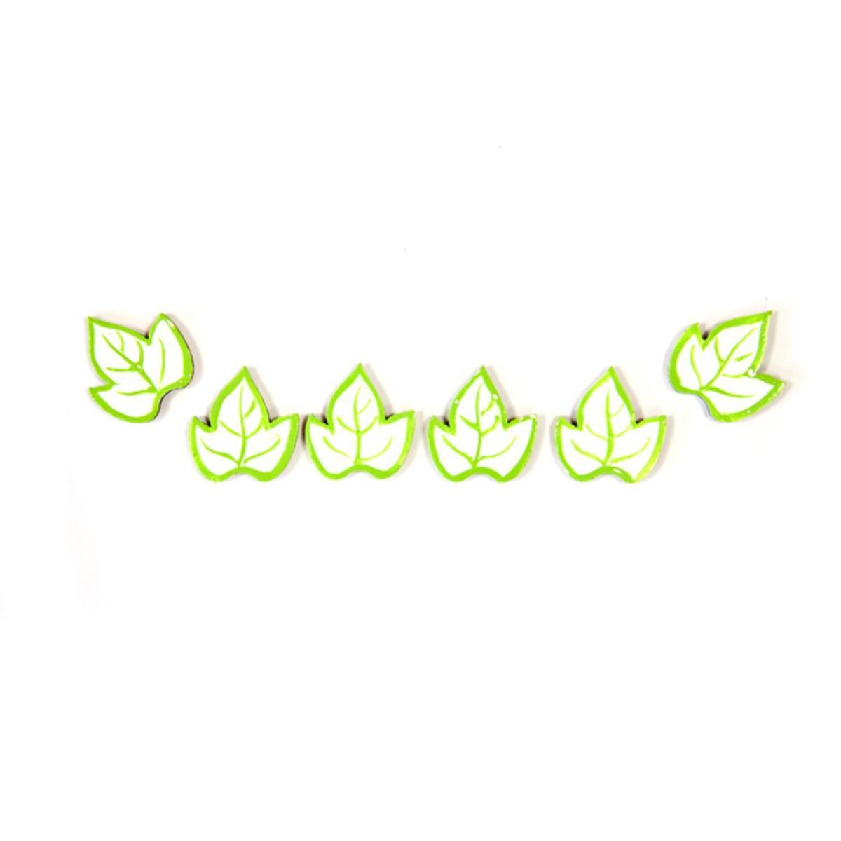 6 confettis de table feuille – Vert