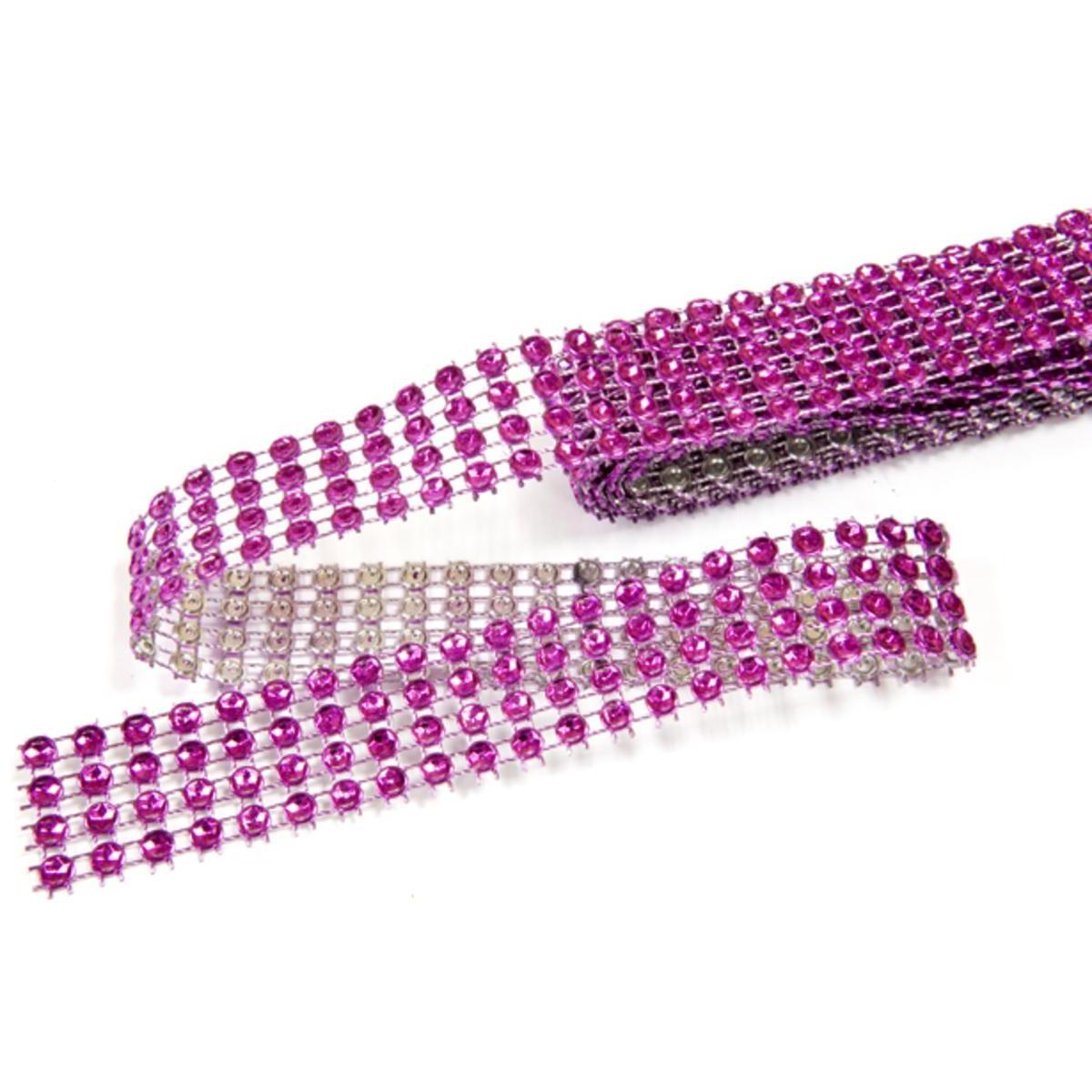 ruban strASSIETTES (1.8 m x 2 cm) fuschia