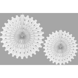 eventail deco (50 cm + 40 cm) (x 2) blanc