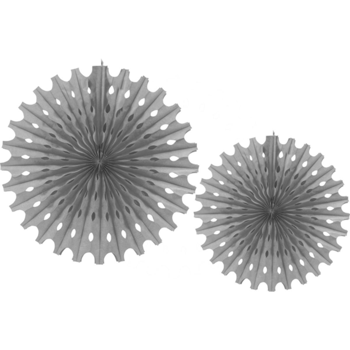 eventail deco (50 cm + 40 cm) (x 2) gris