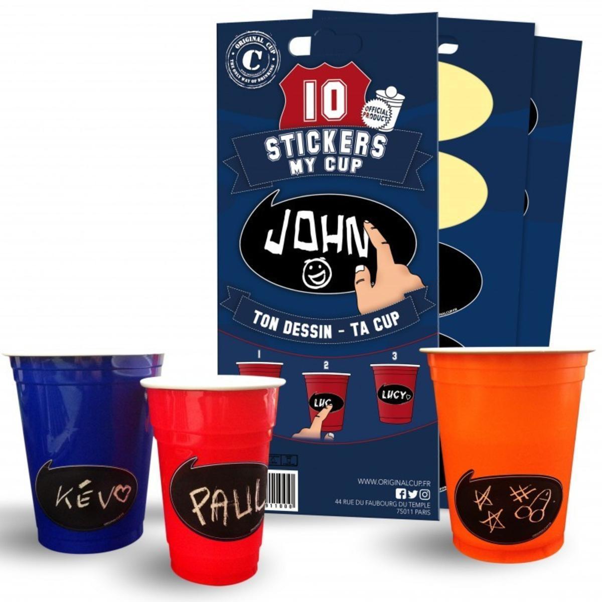 10 stickers pour gobelets My Cup