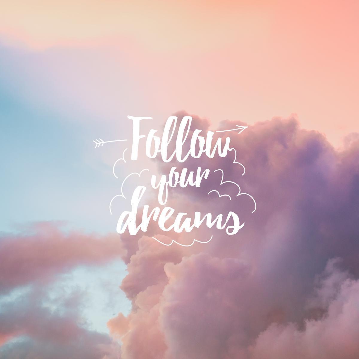 Toile follow your dreams - 30 x 30 cm