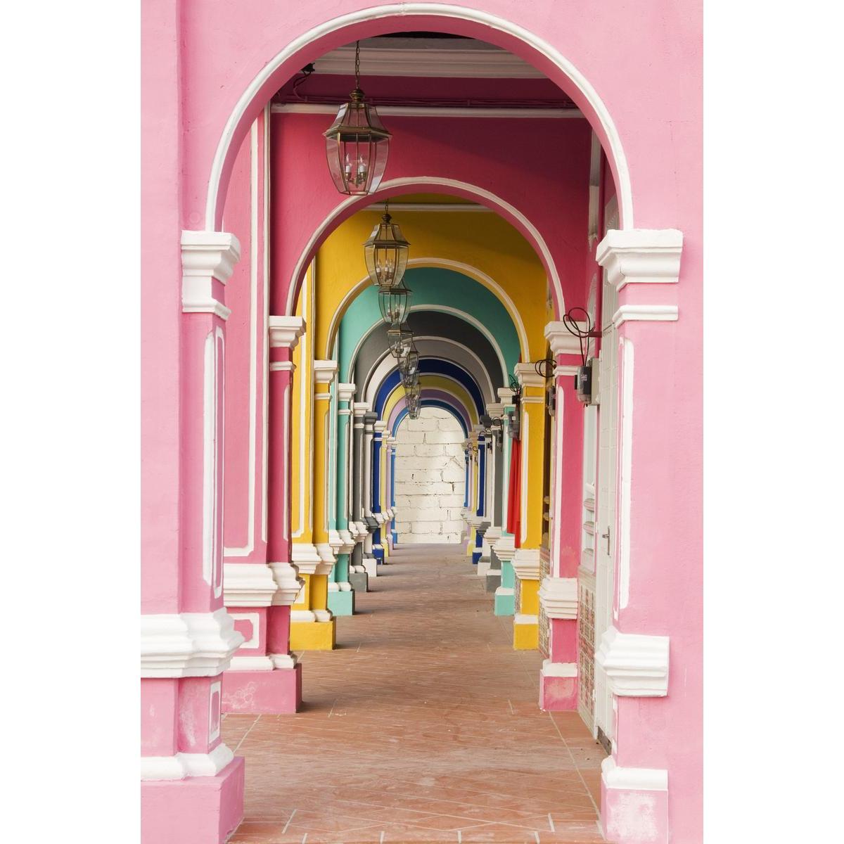 Toile façades multicolores - 30 x 97 cm