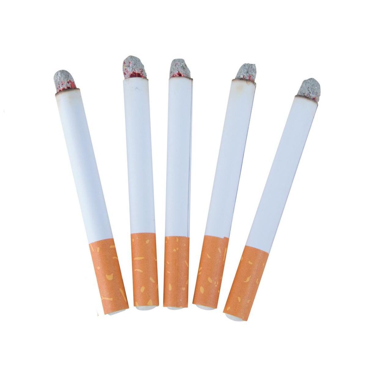 Blister 5 fausses cigarettes - L 16 x l 8 cm - Blanc - PTIT CLOWN