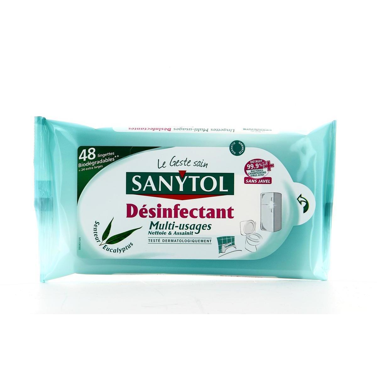 48 lingettes multi-usage Sanytol senteur eucalyptus