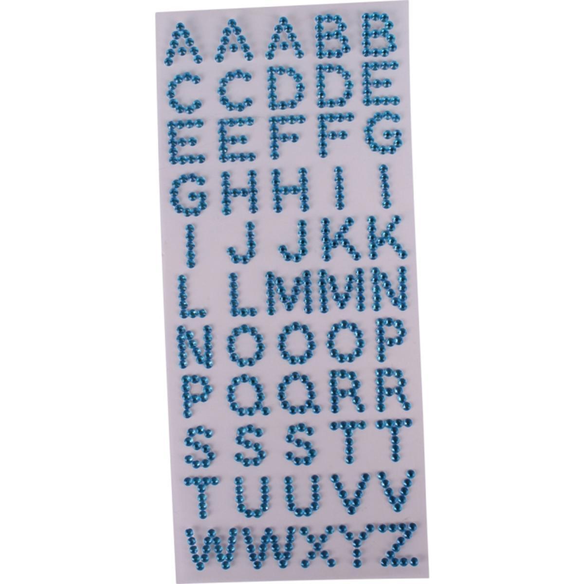 Stickers strass alphabet - Bleu