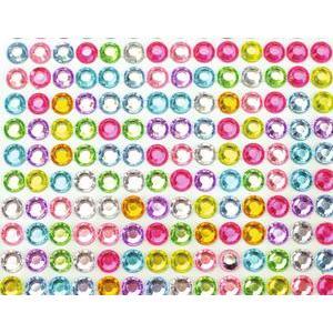 Stickers strass adh cristal ronds multicolores 0,6 cm x504