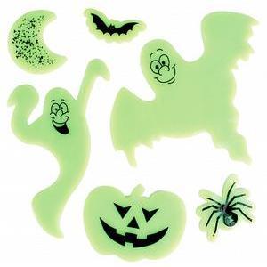 6 vitrostatiques d'Halloween assortis - L 8.3 x l 3.8 cm - Blanc