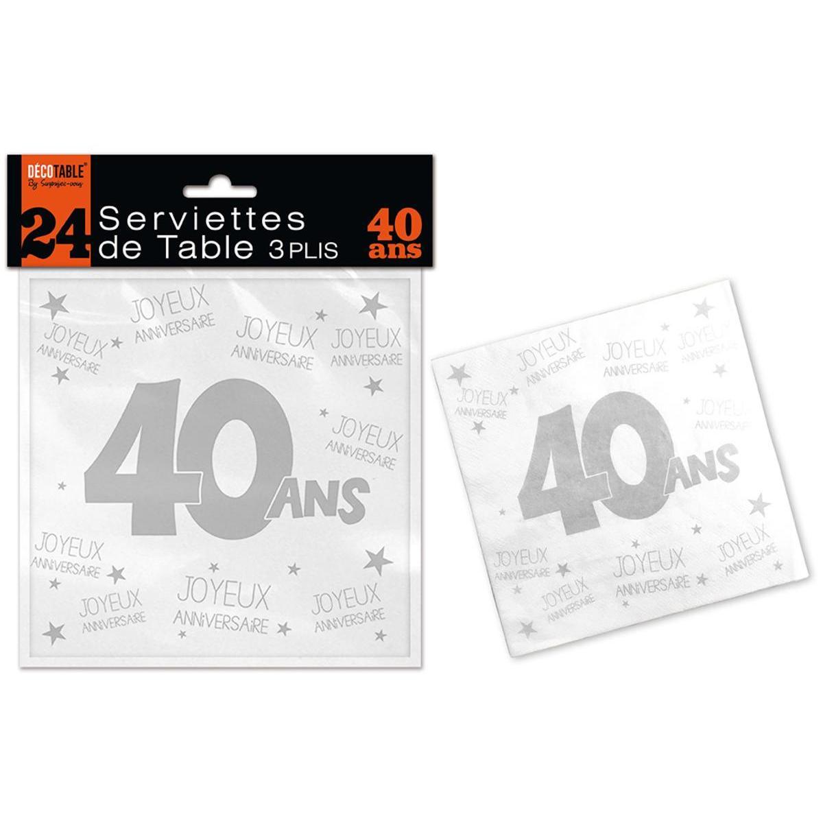 Serviettes de table 40 ans