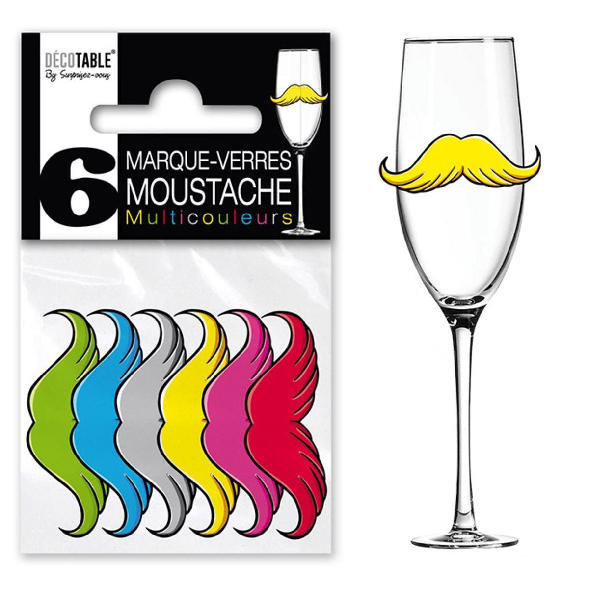 Marque verre moustache - Multicolore