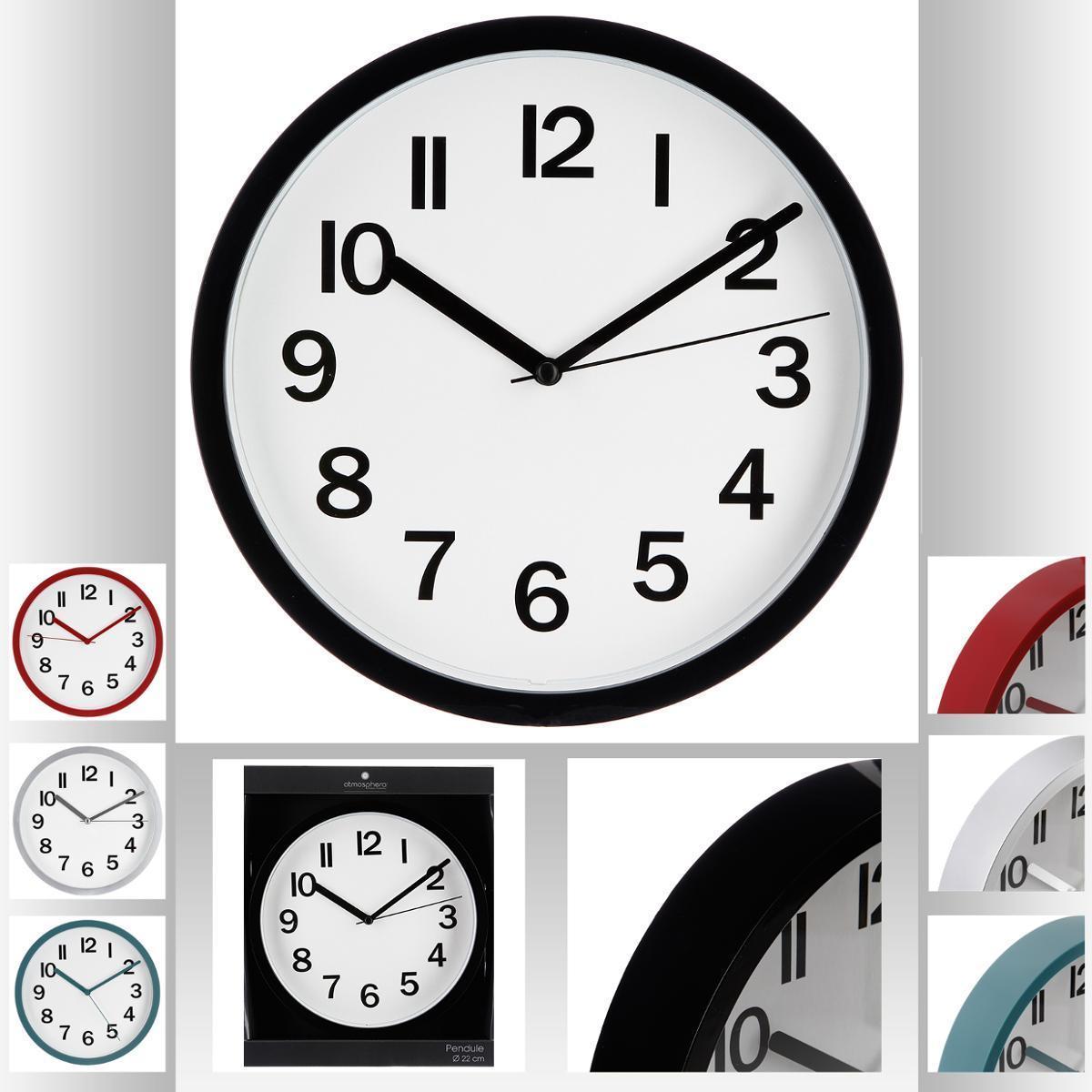 Horloge plastique couleur assortie ø 22