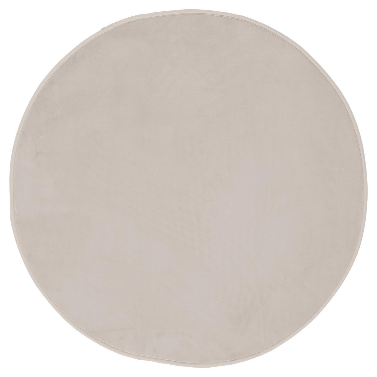 Tapis velours rond - ø 90 cm - Beige