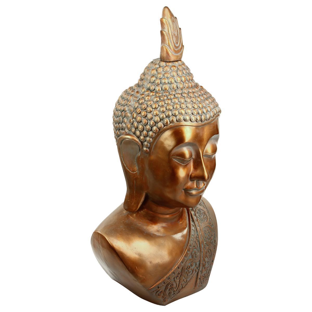 Tête de Bouddha cuivre - H 113 cm