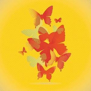 20 serviettes imprimées papillons - Jaune