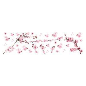 Adhésif déco Branches de Cerisier - L 70 x l 20 cm - Rose