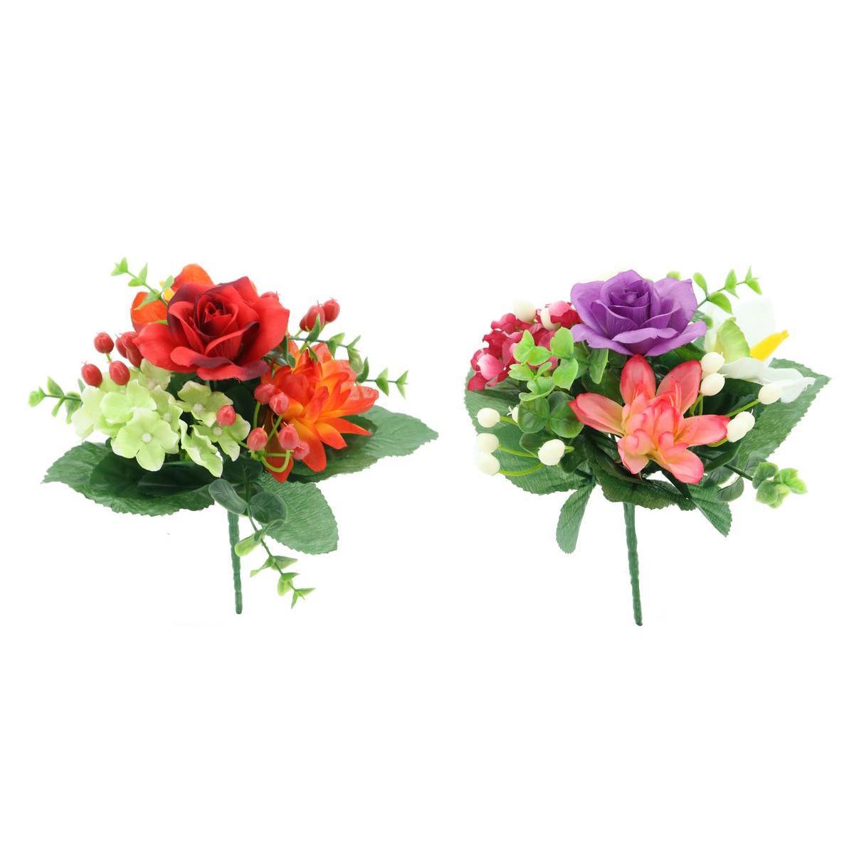 Bouquet de roses et cymbidiums - H 25 cm