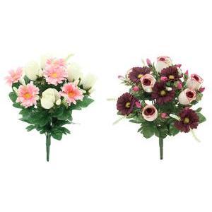 Bouquet de boutons de roses et de marguerites - H 38 cm