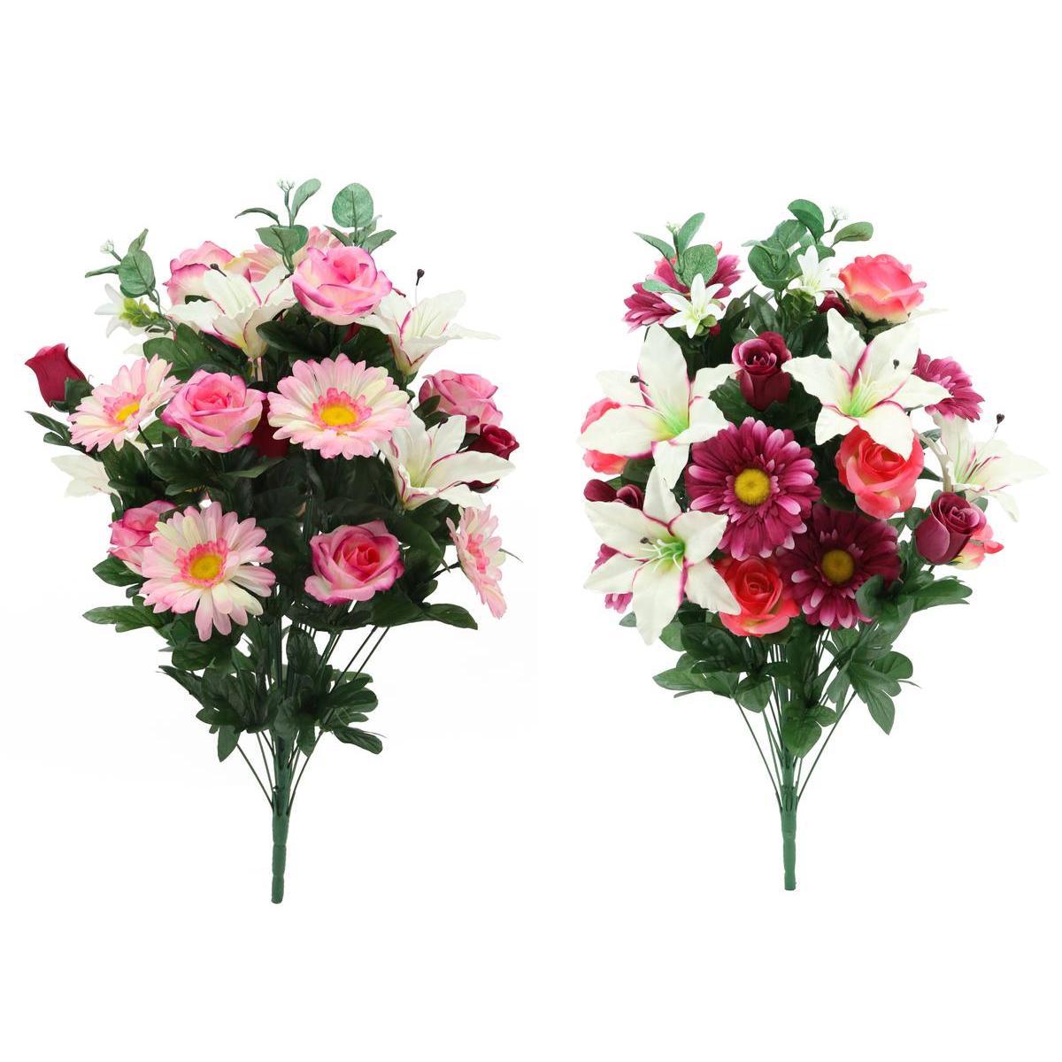Bouquet haut de gerberas, de lys et de roses