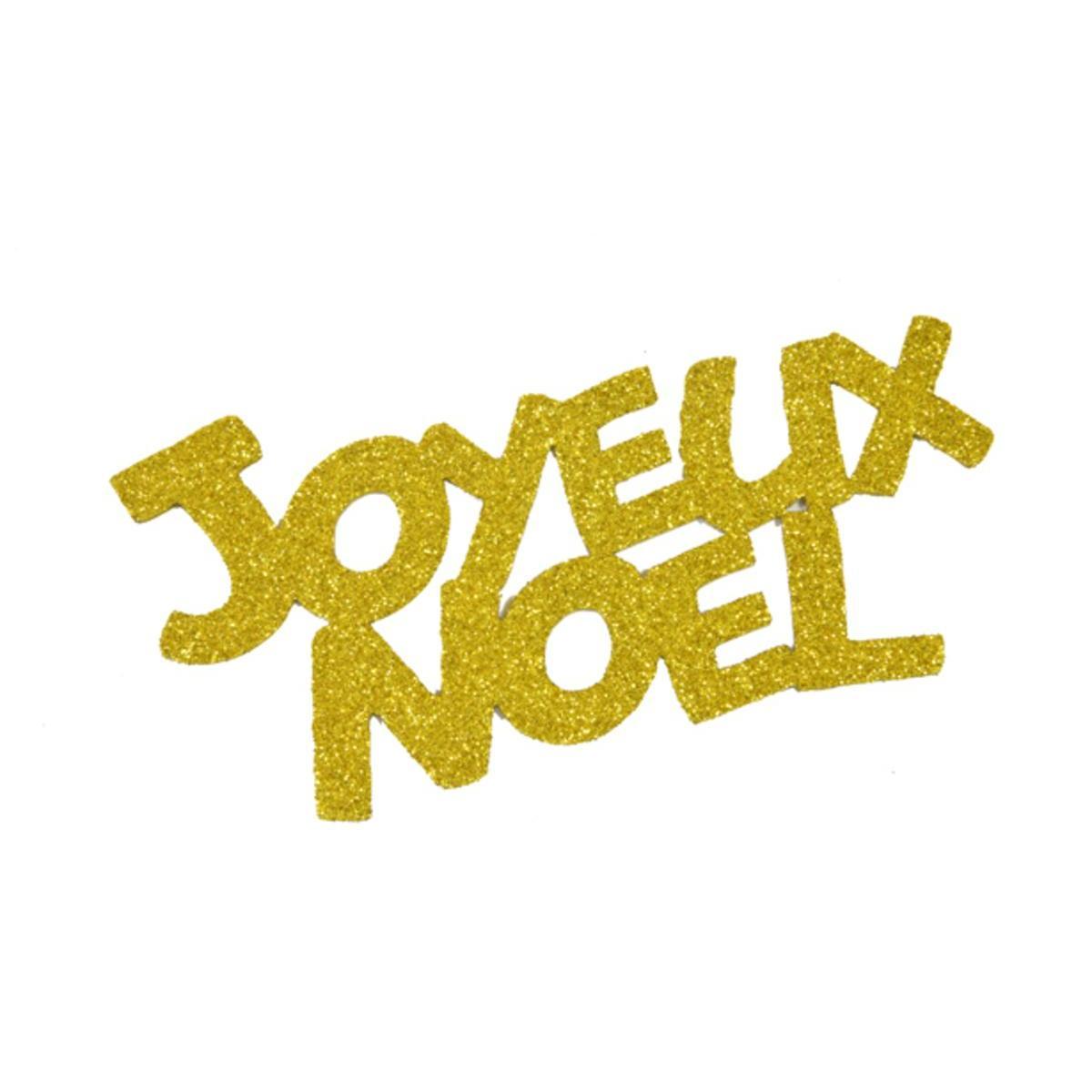 Joyeux Noël autocollant pailleté x 2 - 6.5 x 12.5 cm - Or