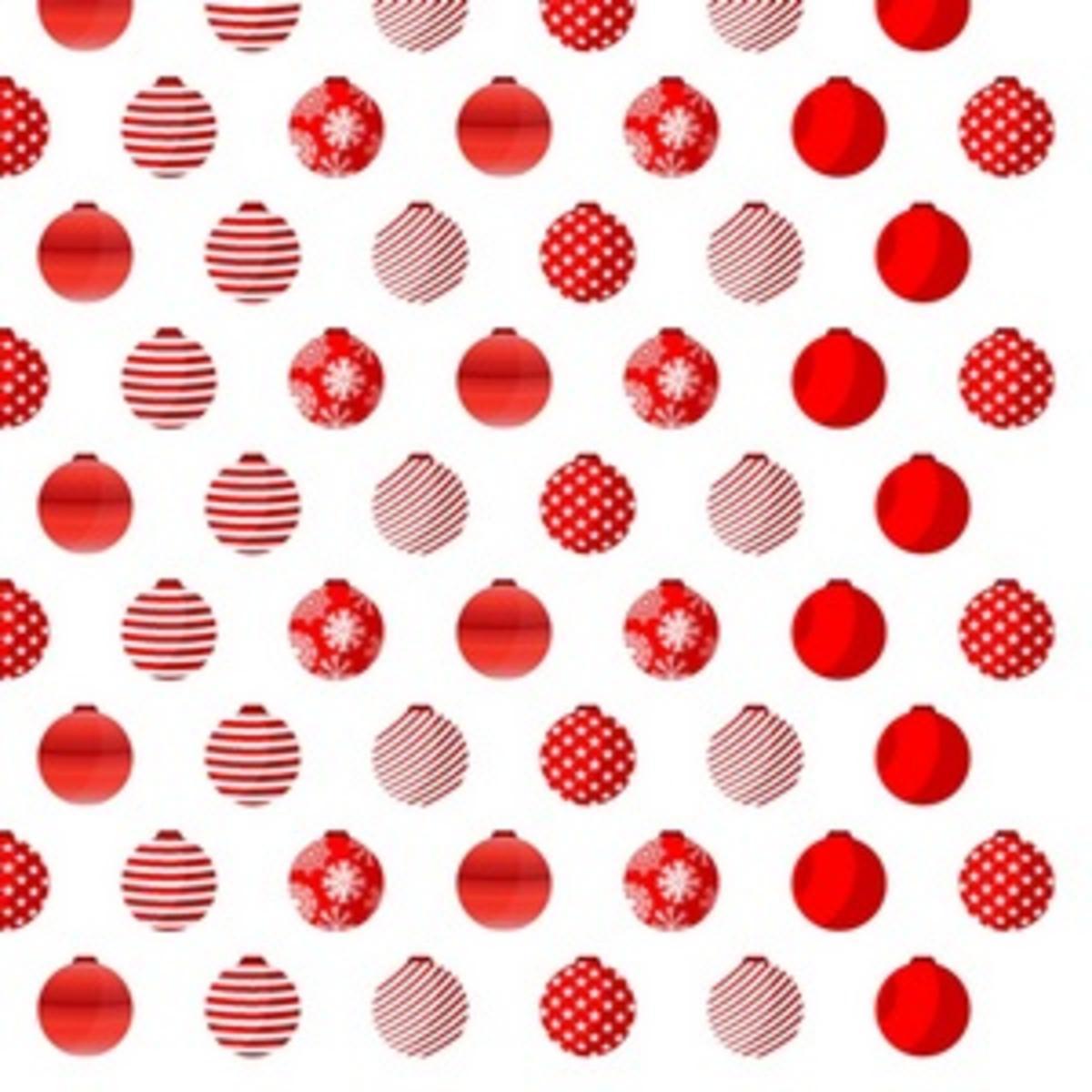 Serviettes imp 33 x 33 cm x 20 pièces boules de Noël rouge