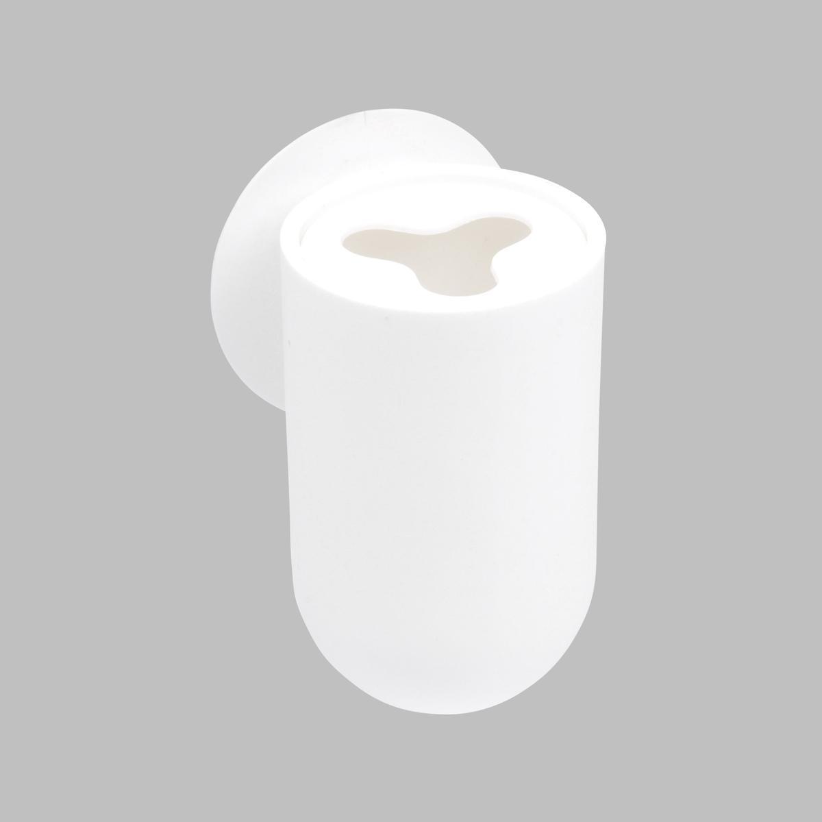 Gobelet porte brosse à dents à ventouse - ø 7 x H 11 cm - Blanc