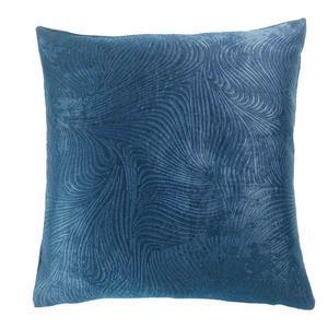 Housse de Coussin + encart effet velours frappé Dreamtime - L 40 x l 40 cm - Bleu