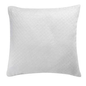 Housse de Coussin + encart effet velours frappé Nighty - L 40 x l 40 cm - Blanc